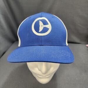 Clearwater Marine Aquarium Yupoong Blue White Flexfit Trucker Hat Mesh Back Cap